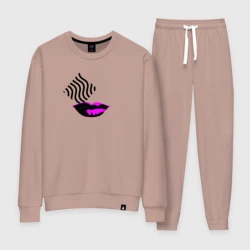 Женский костюм хлопок Губы-коллаж