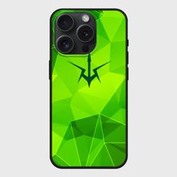 Чехол силиконовый для Apple iPhone 15 Pro Мax матовый Code Geass green poly