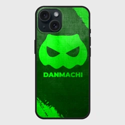 Чехол силиконовый для Apple iPhone 15 матовый DanMachi - green gradient