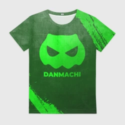 Женская футболка 3D DanMachi - green gradient
