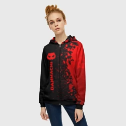 Женская толстовка 3D на молнии DanMachi - red gradient по-вертикали - фото 2