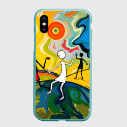 Чехол для iPhone XS Max матовый Танцующие человечки