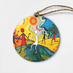 Деревянная игрушка круг Танцующие человечки