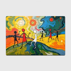 Головоломка Пазл магнитный 126 элементов Танцующие человечки