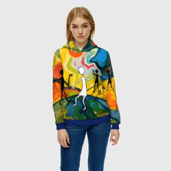 Женская толстовка 3D Танцующие человечки - фото 2