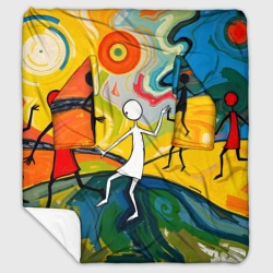 Плед с рукавами Танцующие человечки