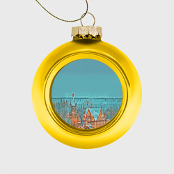 Ёлочный шар стеклянный/пластиковый Терем в лесу