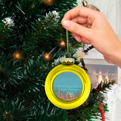 Ёлочный шар стеклянный/пластиковый Терем в лесу - фото 2