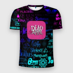 Мужская футболка 3D Slim Dead by april логотипы рок