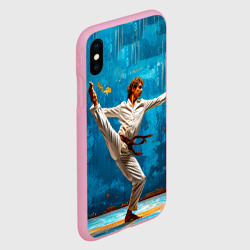 Чехол для iPhone XS Max матовый Капоэйра на синем - фото 2