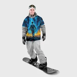 Накидка на куртку 3D Каратист в синем дыму