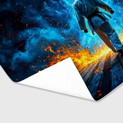 Бумага для упаковки 3D Каратист в синем дыму - фото 2