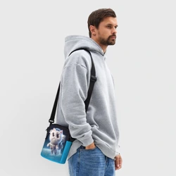 Сумка через плечо 3D Милый белый котёнок космонавт - фото 2