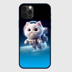 Чехол для iPhone 12 Pro Max Милый белый котёнок космонавт