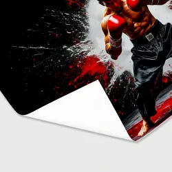 Бумага для упаковки 3D Кикбоксер на черном - фото 2