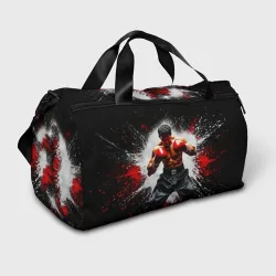 Сумка спортивная 3D Кикбоксер на черном