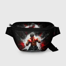 Поясная сумка 3D Кикбоксер на черном