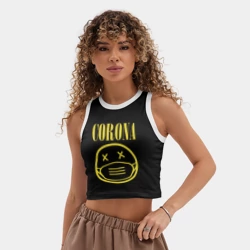 Женская укороченная майка-топ хлопок Nirvana corona - фото 2