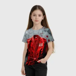 Детская футболка 3D Красное кимано для самбо - фото 2