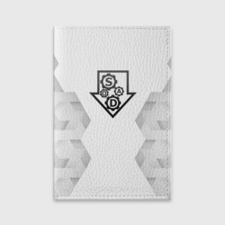 Обложка для паспорта матовая кожа System of a Down white poly
