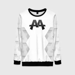 Женский свитшот 3D Asking Alexandria white poly