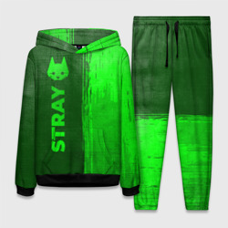 Женский костюм с толстовкой 3D Stray - green gradient по-вертикали