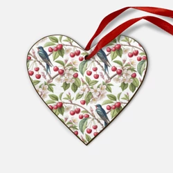 Деревянная игрушка Сердце Ласточка в вишневом саду