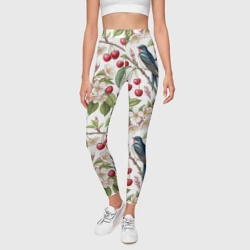 Леггинсы 3D Ласточка в вишневом саду - фото 2