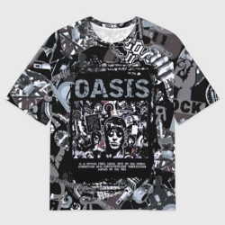 Мужская футболка oversize 3D Oasis на фоне гитар