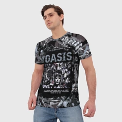Мужская футболка 3D Oasis на фоне гитар - фото 2