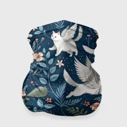 Бандана-труба 3D Летающие котики и цветы