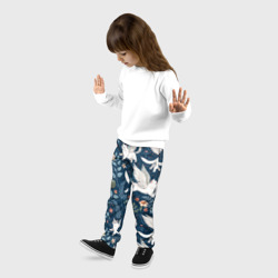 Детские брюки 3D Летающие котики и цветы - фото 2