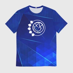 Мужская футболка 3D Blink 182 blue poly