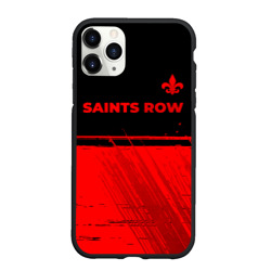 Чехол для iPhone 11 Pro Max матовый Saints Row - red gradient посередине
