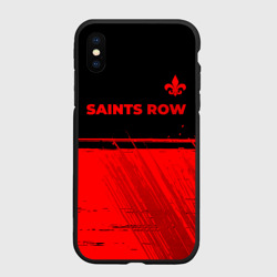 Чехол для iPhone XS Max матовый Saints Row - red gradient посередине