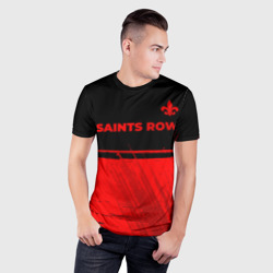 Мужская футболка 3D Slim Saints Row - red gradient посередине - фото 2