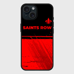 Чехол силиконовый для Apple iPhone 15 матовый Saints Row - red gradient посередине