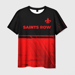 Мужская футболка 3D Saints Row - red gradient посередине