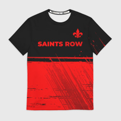 Мужская футболка 3D Saints Row - red gradient посередине