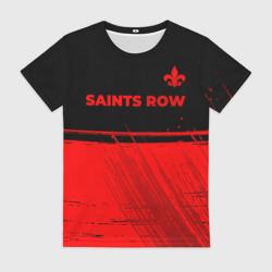 Женская футболка 3D Saints Row - red gradient посередине