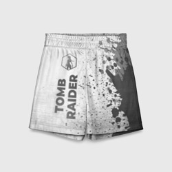 Детские спортивные шорты 3D Tomb Raider - white gradient по-вертикали