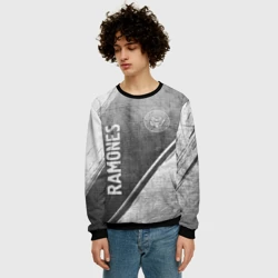 Мужской свитшот 3D Ramones - grey gradient вертикально - фото 2