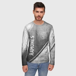 Мужской лонгслив 3D Ramones - grey gradient вертикально - фото 2