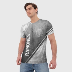 Мужская футболка 3D Ramones - grey gradient вертикально - фото 2