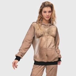 Женский костюм с толстовкой 3D Волосатое тело толстяка - фото 2