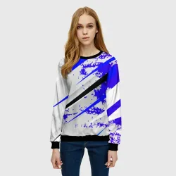 Женский свитшот 3D Color white blue - фото 2