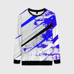 Женский свитшот 3D Color white blue