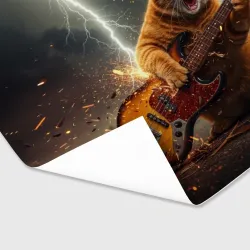 Бумага для упаковки 3D Рыжий кот играет рок на электрогитаре под молнией - big pictures - фото 2