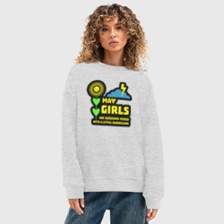 Женский свитшот oversize без начеса хлопок Майские девушки - фото 2