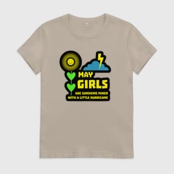 Женская футболка хлопок Майские девушки
